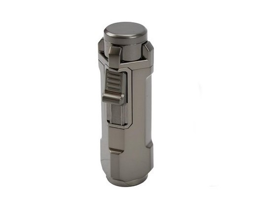 Passatore Quito szivaröngyújtó – 3 lángos jet, 8 mm-es szivarfúróval, sötétszürke (gunmetal)